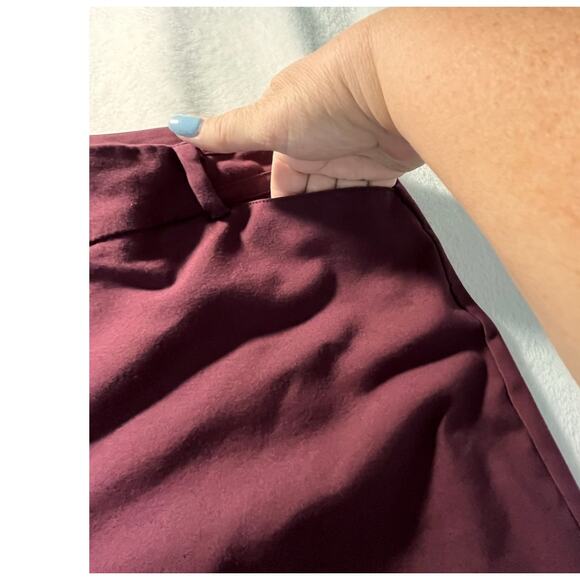 7th Avenue Design Studio Pants Sz 10 Wine Purple Business Casual Stretch - Picture 8 of 8